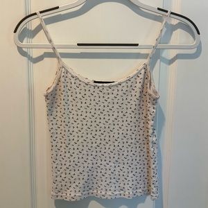 Brandy Melville Classic Dainty Floral Tank Top 💜🤍💜